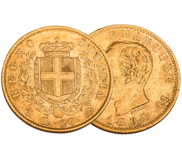 Pièce 20 Lires italiennes en or