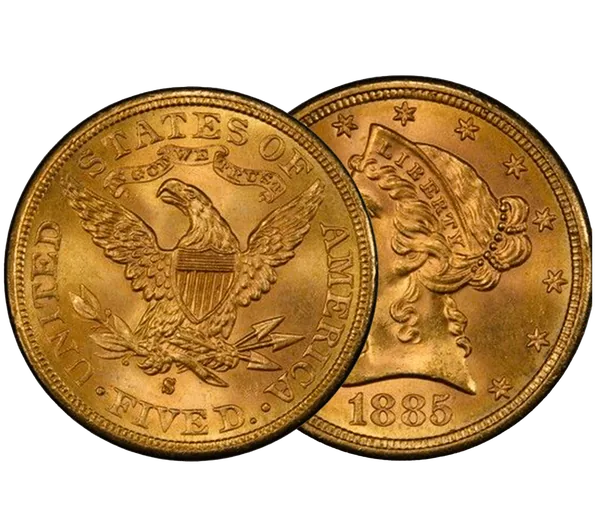 Pièce 5 Dollars US en or