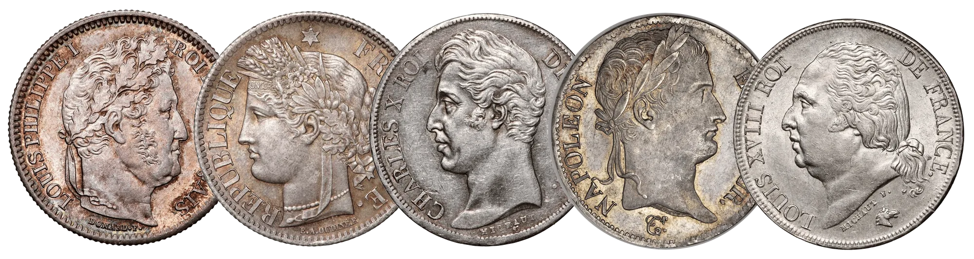 Pièces de numismatique françaises et étrangères